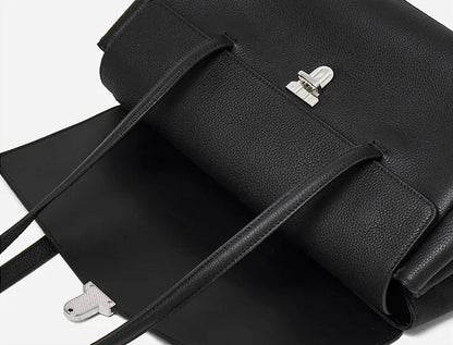 Aura Genuine Leather Lock-Clasp Envelope Bag