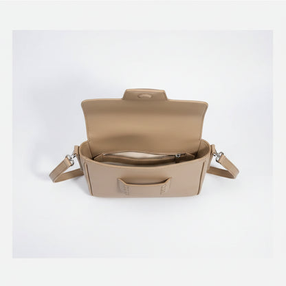 Genuine Leather Flap Crossbody Bag