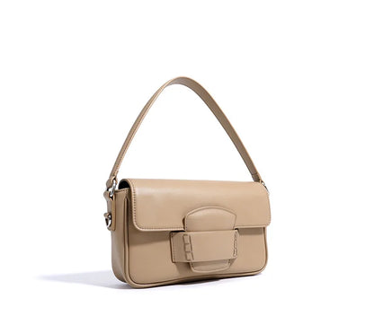 Genuine Leather Flap Crossbody Bag