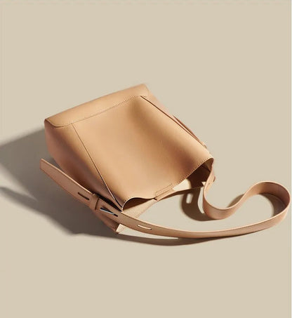 Genuine Leather  Bucket Shoulder Bag
