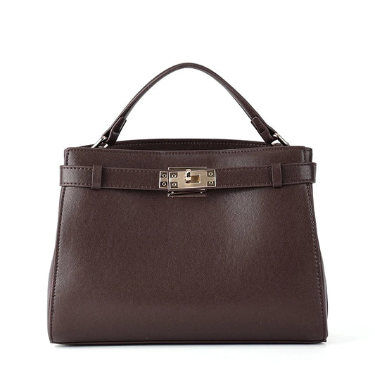 Genuine Leather Luxury Wide Strap Shoulder Bag
