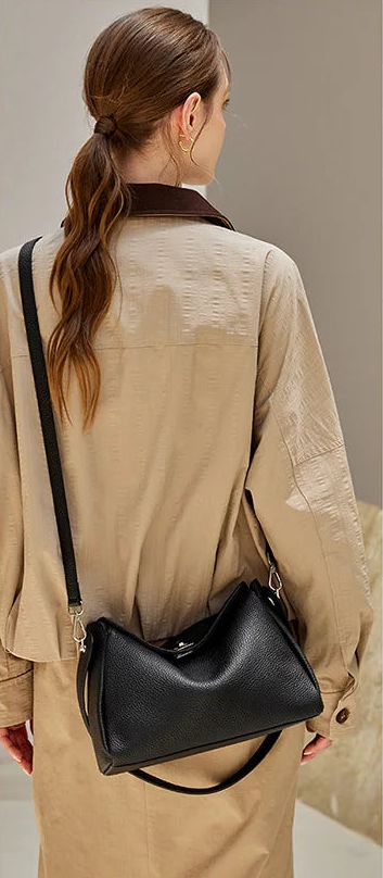Vesper Genuine Leather Turn-Lock Contour Hobo