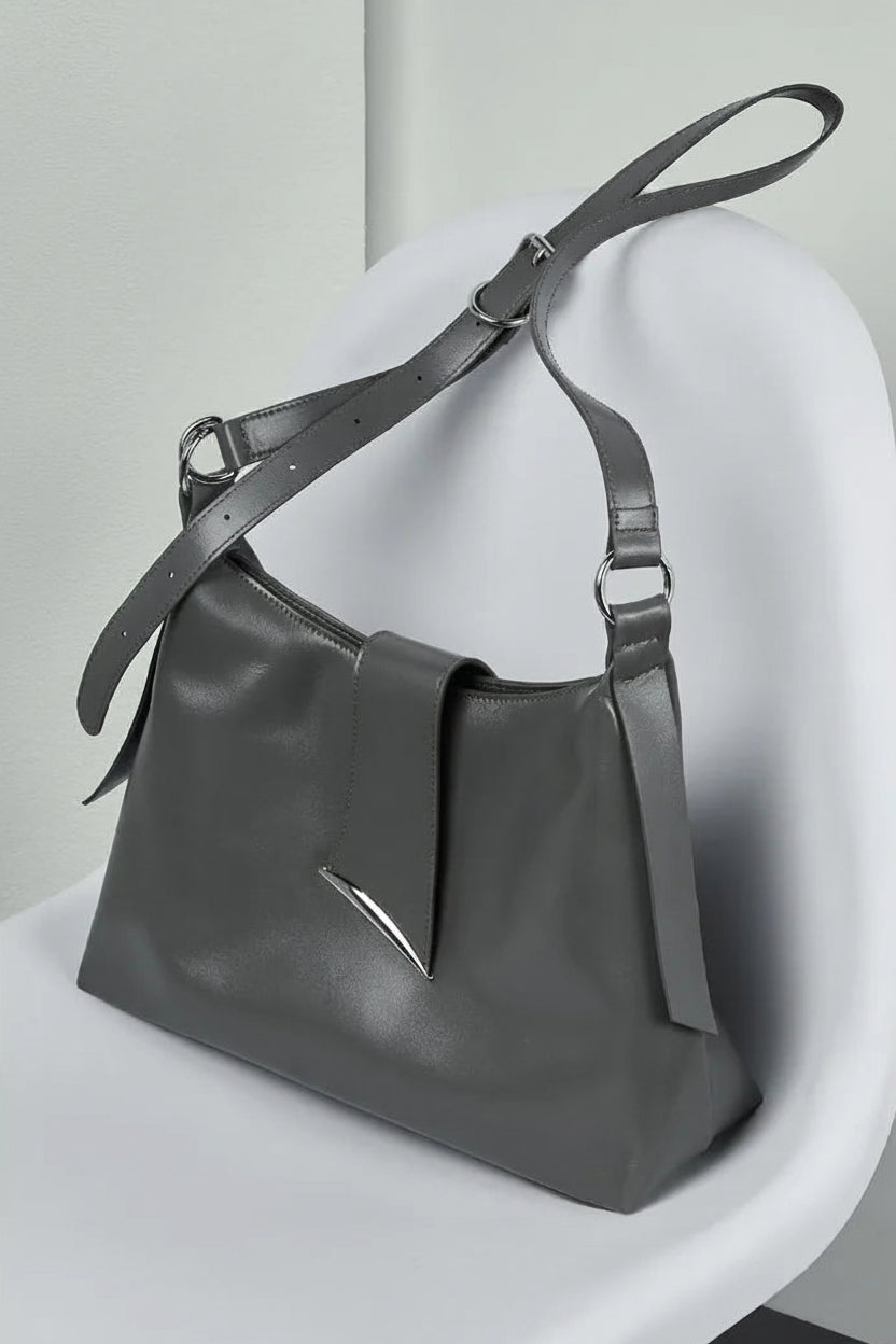 Aura Genuine Leather Milano Curved Shoulder Bag