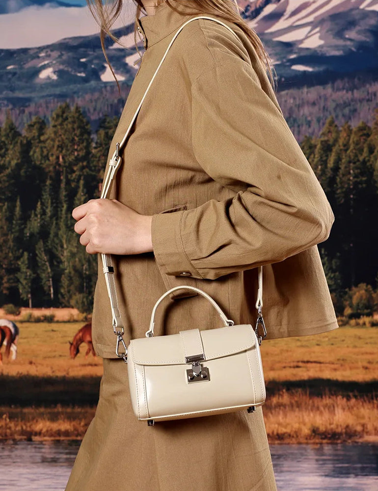 Verona Genuine Leather Flap Top Structured Crossbody