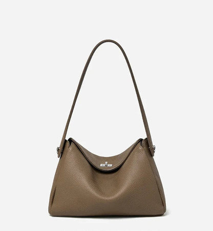 Vesper Genuine Leather Turn-Lock Contour Hobo