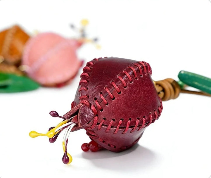 Leather Pomegranate Bag Charm