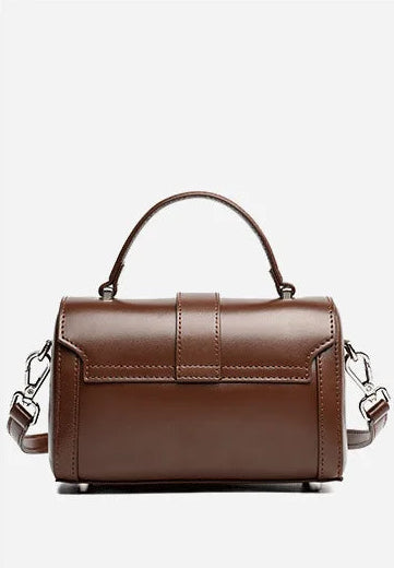 Verona Genuine Leather Flap Top Structured Crossbody