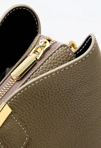 Elite Top Grain Genuine Leather Large Capacity Bucket Bag