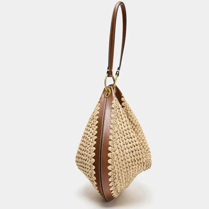 Luxe Woven Crescent Underarm Bag