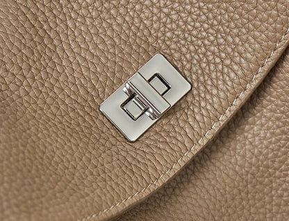 Vesper Genuine Leather Turn-Lock Contour Hobo