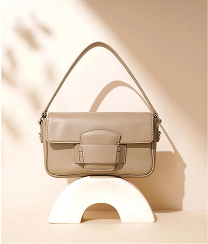 Genuine Leather Flap Crossbody Bag