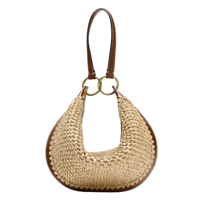 Luxe Woven Crescent Underarm Bag