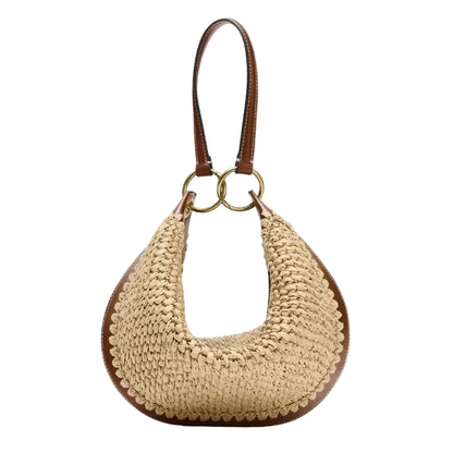 Luxe Woven Crescent Underarm Bag
