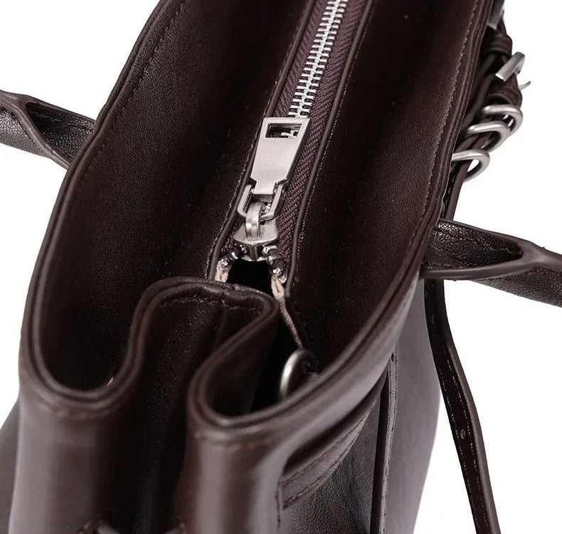 Monarch Genuine Leather Retro Style Everyday Handbag