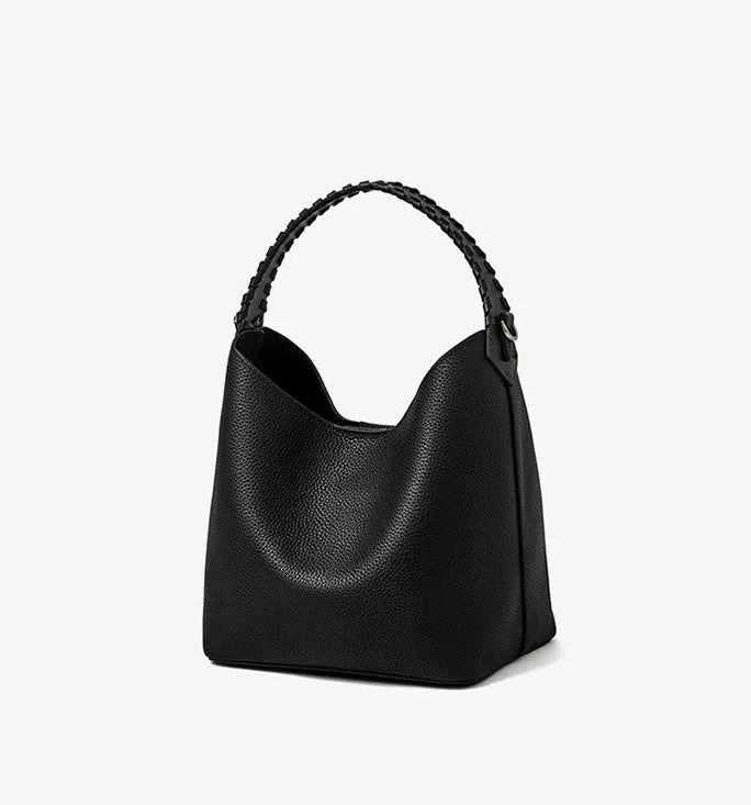 Lyra Artisan Genuine Leather Hand-Woven Accent Tote