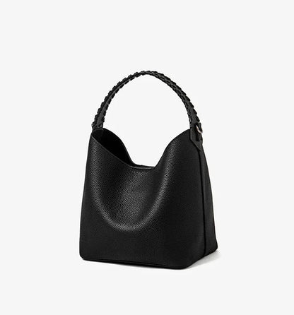 Lyra Artisan Genuine Leather Hand-Woven Accent Tote
