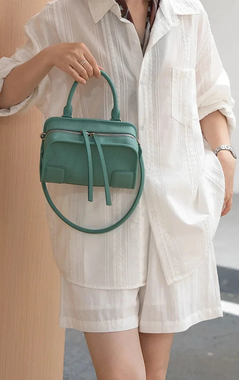 Aura Premium Genuine Leather Boxy Cross body Bag