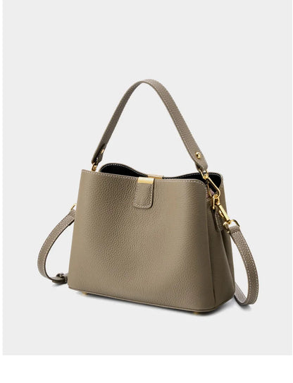 Elite Top Grain Genuine Leather Large Capacity Bucket Bag