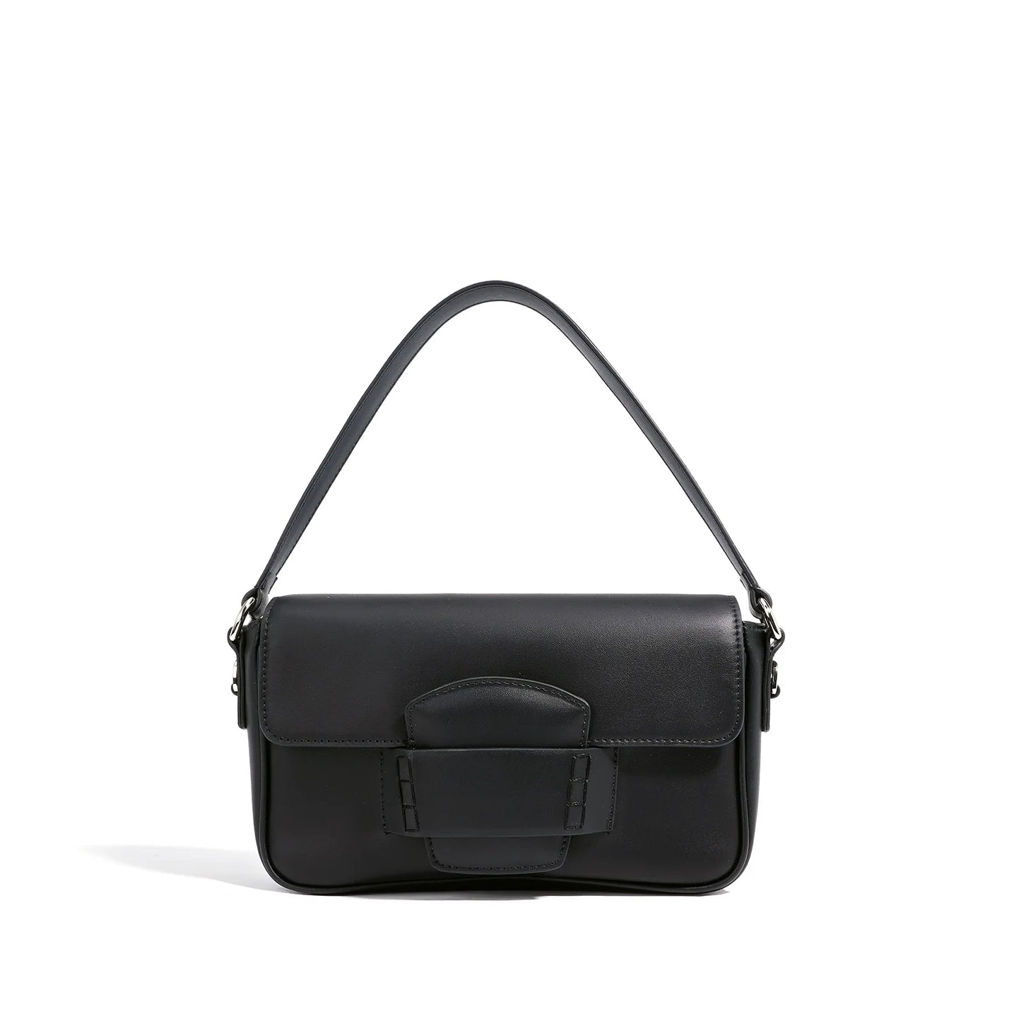 Genuine Leather Flap Crossbody Bag