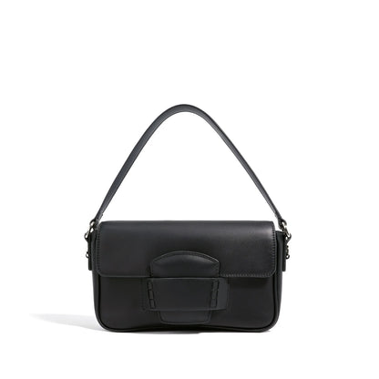 Genuine Leather Flap Crossbody Bag