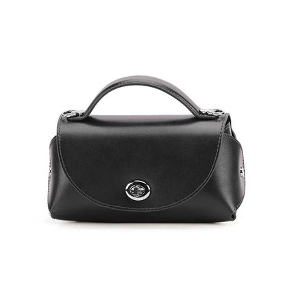 Aura Genuine Leather Turn-Lock Mini Satchel