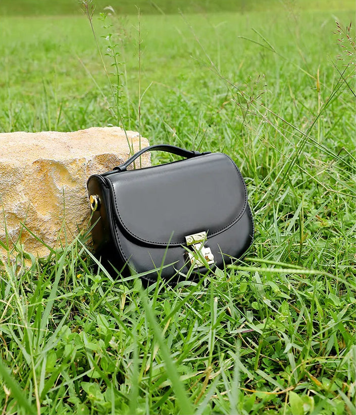 Aura Genuine Leather Top-Handle Saddle Bag