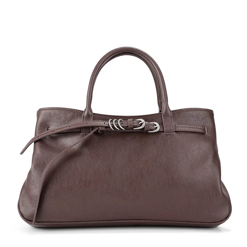 Monarch Genuine Leather Retro Style Everyday Handbag