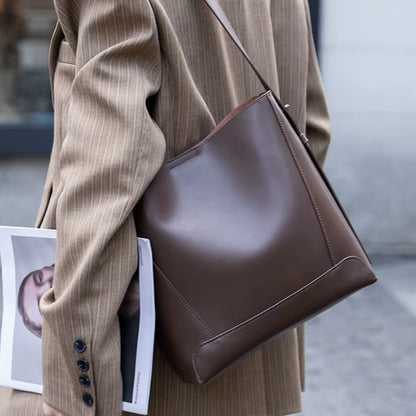 Genuine Leather  Bucket Shoulder Bag