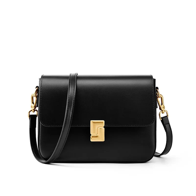 Aura Genuine Leather Luxury Small Square Crossbody Bag