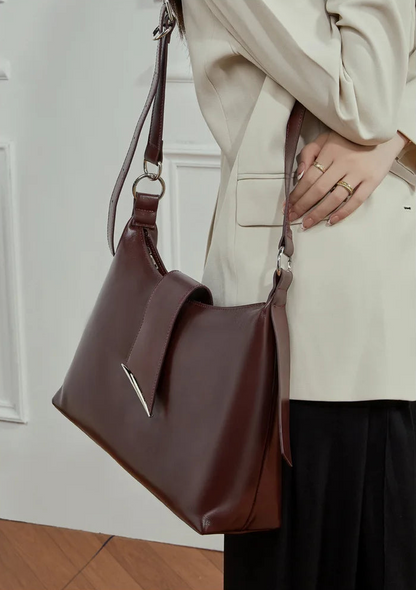 Aura Genuine Leather Milano Curved Shoulder Bag