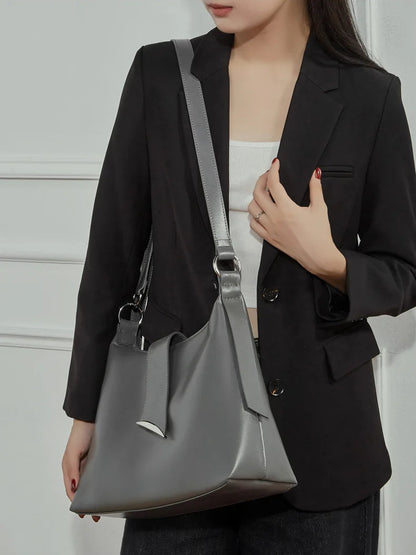 Aura Genuine Leather Milano Curved Shoulder Bag