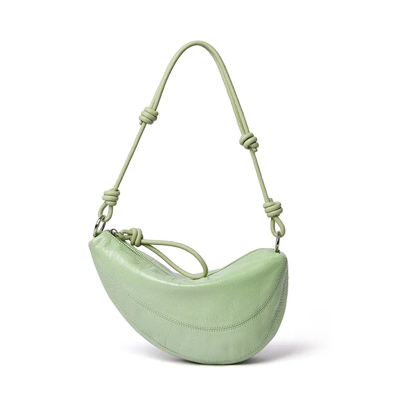 Premium Half Moon Leather Shoulder Handbag