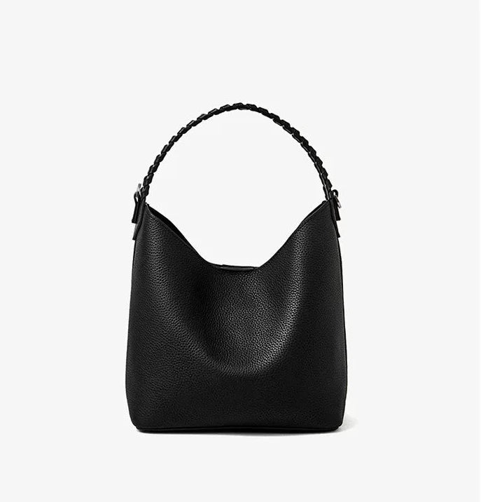 Lyra Artisan Genuine Leather Hand-Woven Accent Tote