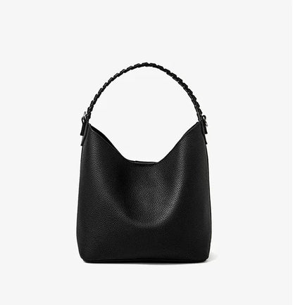 Lyra Artisan Genuine Leather Hand-Woven Accent Tote