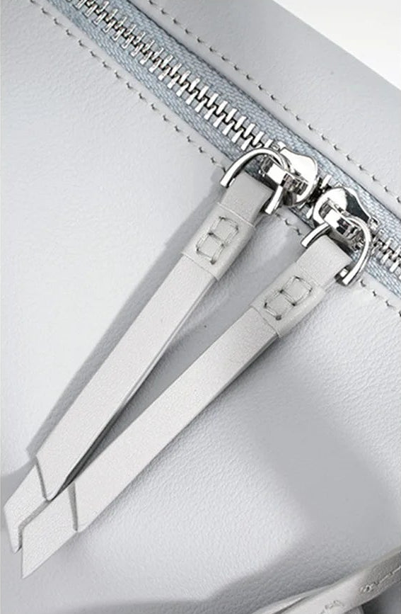 Serene Genuine Leather Elongated Barrel Handbag
