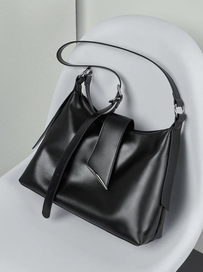 Aura Genuine Leather Milano Curved Shoulder Bag