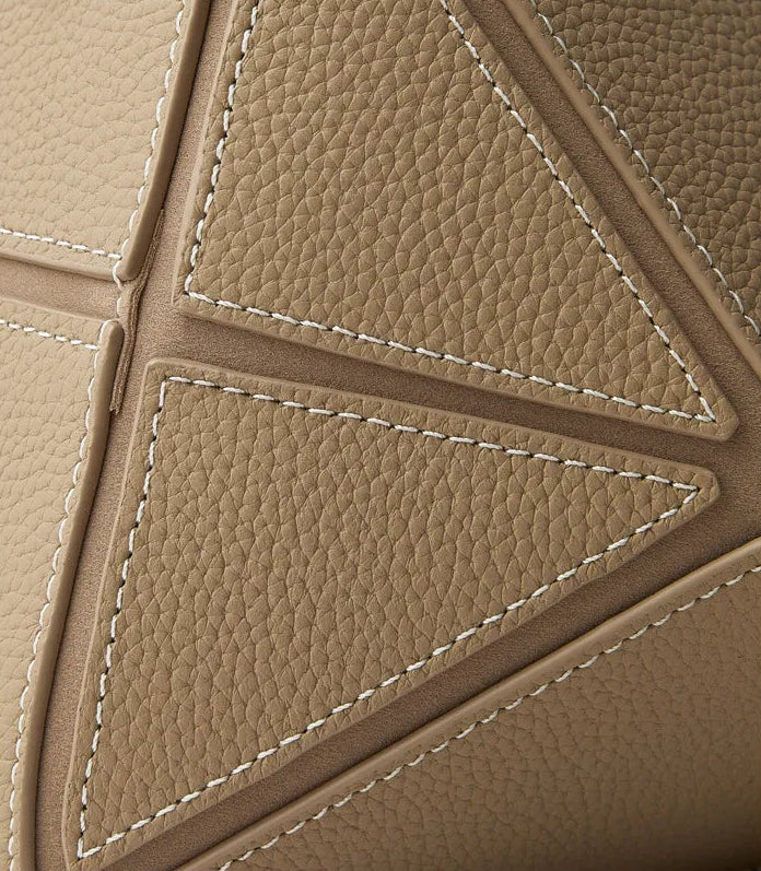 Aura Genuine Leather Geometric Winged Tote