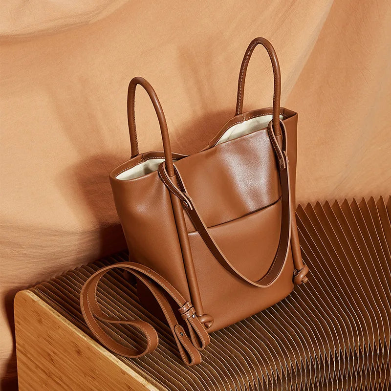 Elysian Genuine Leather High-Quality Soft Cowhide Tote Bag