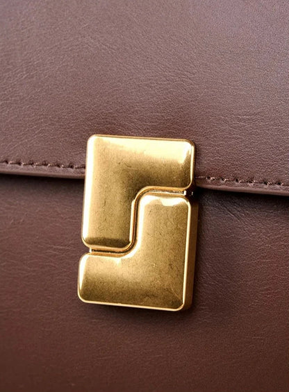 Aura Genuine Leather Luxury Small Square Crossbody Bag