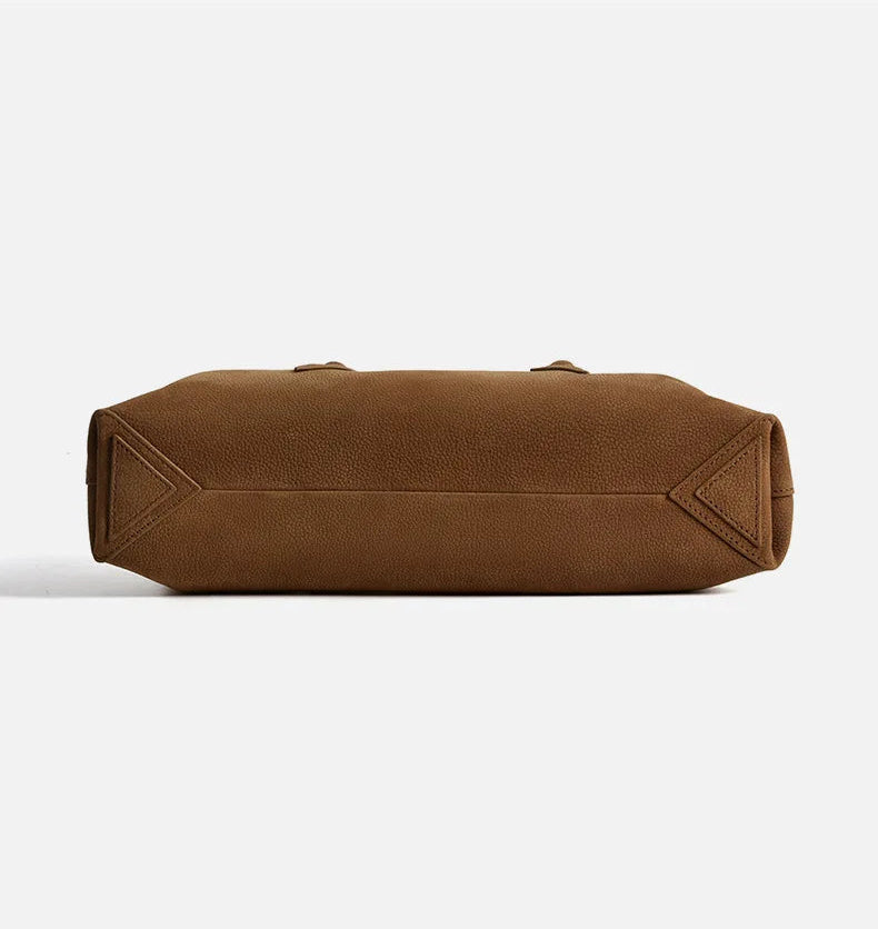Genuine Leather Modern Curved Shoulder Bag