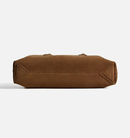 Genuine Leather Modern Curved Shoulder Bag
