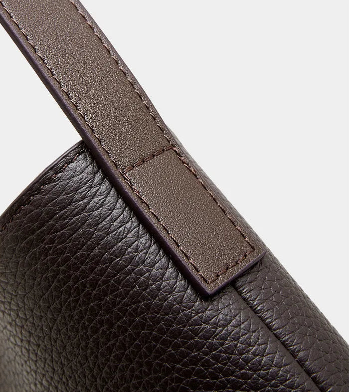 Cascade Genuine Leather Loop Bucket Bag