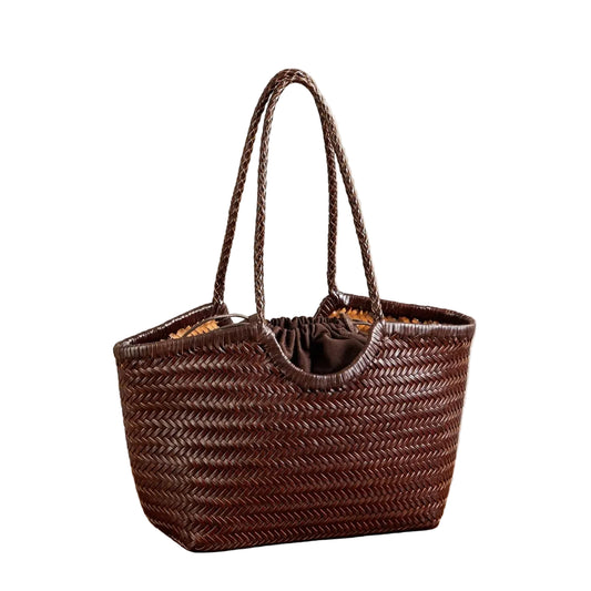 Genuine Leather Handwoven Luxury Beach Tote Bag