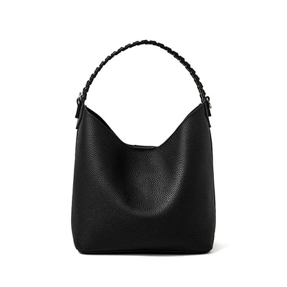 Lyra Artisan Genuine Leather Hand-Woven Accent Tote