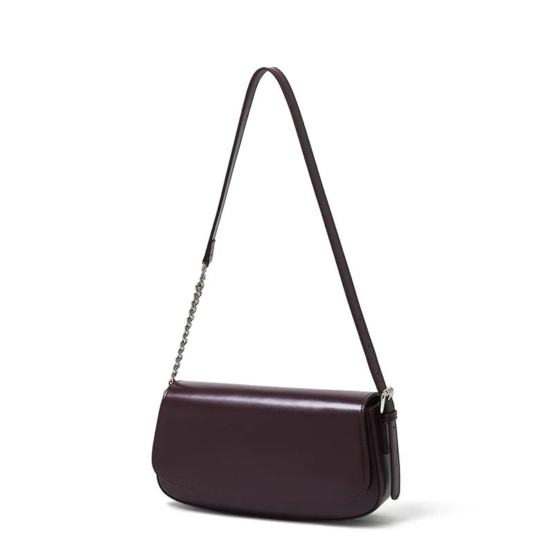 Nova Genuine Leather Asymmetric Strap Underarm Bag