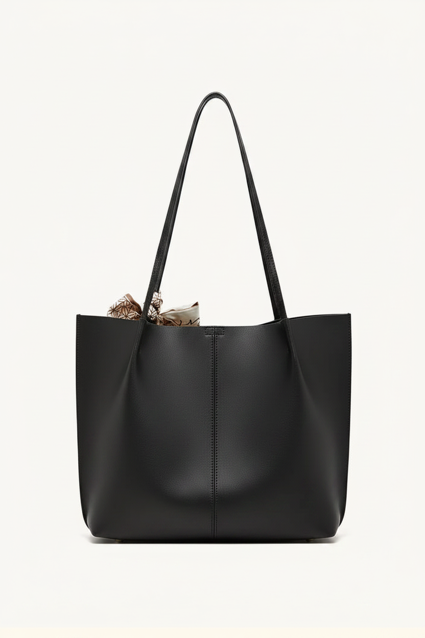 Meridian Genuine Leather Scarf-Accent Tote