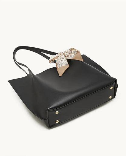 Meridian Genuine Leather Scarf-Accent Tote