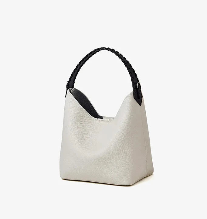 Lyra Artisan Genuine Leather Hand-Woven Accent Tote