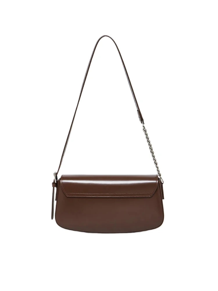 Nova Genuine Leather Asymmetric Strap Underarm Bag