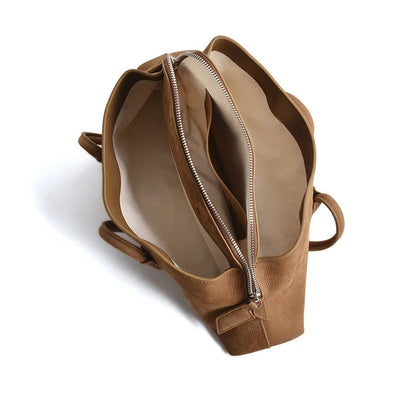 Genuine Leather Modern Curved Shoulder Bag